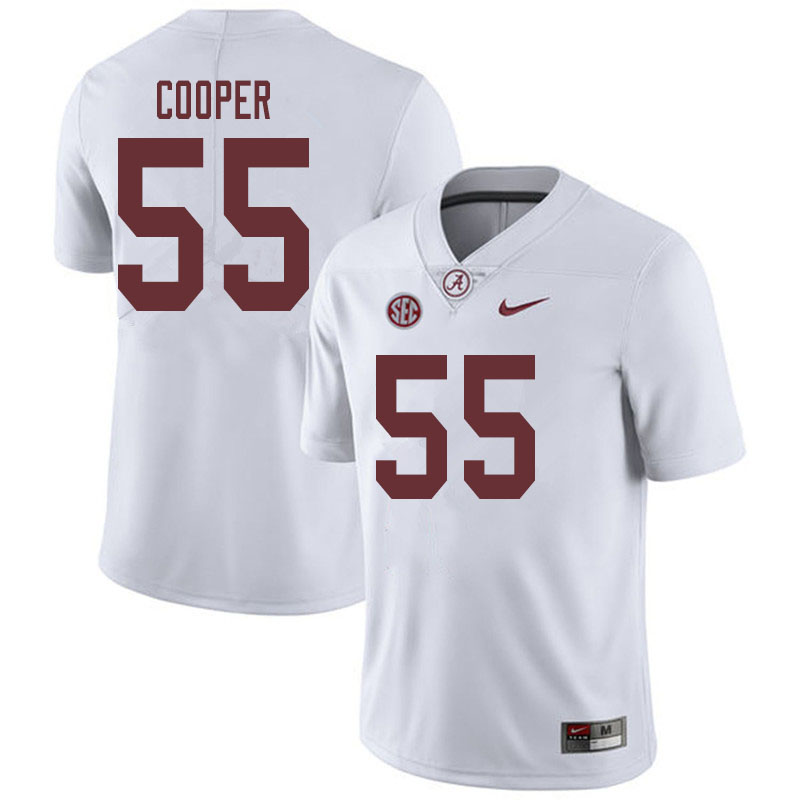Men #55 William Cooper Alabama Crimson Tide College Football Jerseys Sale-White